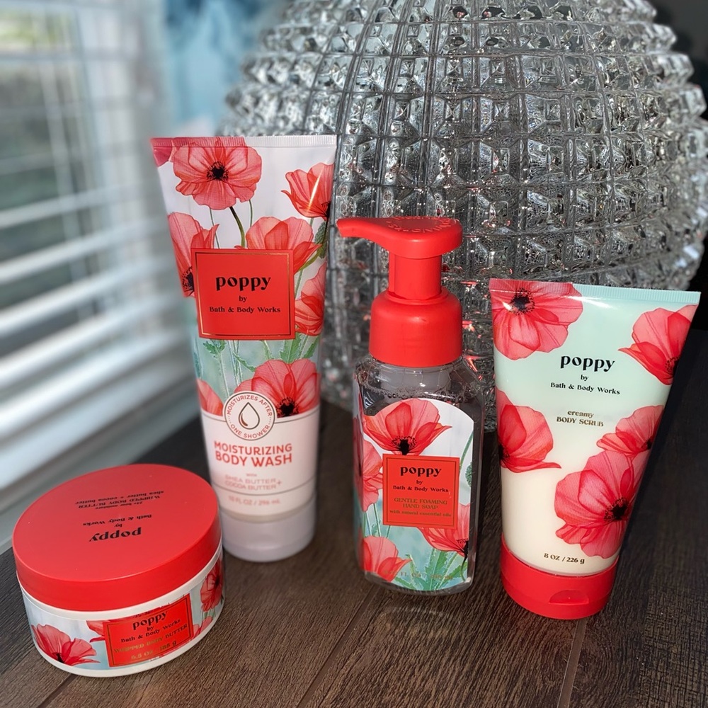 Bath & Body Works Poppy NEW Lot of  4